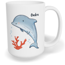 Hrnek klasický velký s vlastním potiskem - Delfín