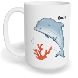 Hrnek klasický velký s vlastním potiskem - Delfín
