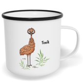 Hrnek plecháček s potiskem na míru - Emu