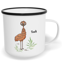 Hrnek plecháček s potiskem na míru - Emu