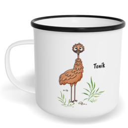 Hrnek plecháček s potiskem na míru - Emu