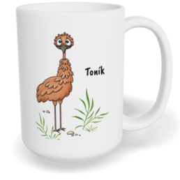 Hrnek klasický velký s vlastním potiskem - Emu