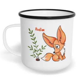 Hrnek plecháček s potiskem na míru - Fenek