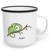 Hrnek plecháček s potiskem na míru - Chameleon