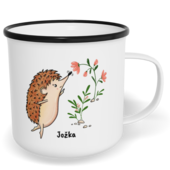 Hrnek plecháček s potiskem na míru - Ježek