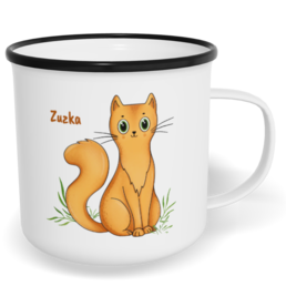 Hrnek plecháček s potiskem na míru - Kočka