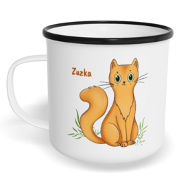 Hrnek plecháček s potiskem na míru - Kočka