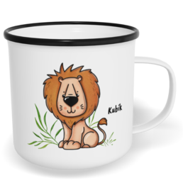 Hrnek plecháček s potiskem na míru - Lev