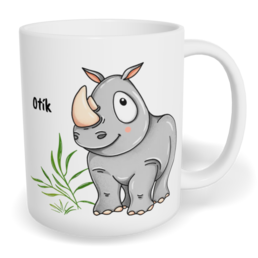Hrnek klasický malý s vlastním potiskem - Nosorožec