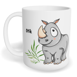 Hrnek klasický malý s vlastním potiskem - Nosorožec