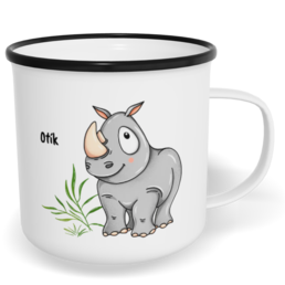 Hrnek plecháček s potiskem na míru - Nosorožec