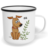 Hrnek plecháček s potiskem na míru - Pes