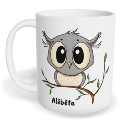 Hrnek klasický malý s vlastním potiskem - Sova