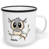 Hrnek plecháček s potiskem na míru - Sova