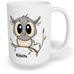 Hrnek klasický velký s vlastním potiskem - Sova