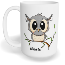 Hrnek klasický velký s vlastním potiskem - Sova