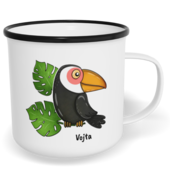 Hrnek plecháček s potiskem na míru - Tukan