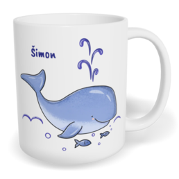 Hrnek klasický malý s vlastním potiskem - Velryba
