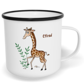 Hrnek plecháček s potiskem na míru - Žirafa