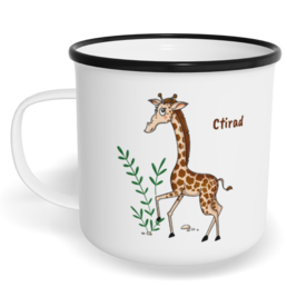 Hrnek plecháček s potiskem na míru - Žirafa