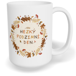 Hrnek klasický velký s vlastním potiskem - Hezký podzimní den