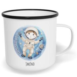 Hrnek plecháček s potiskem na míru - Astronaut