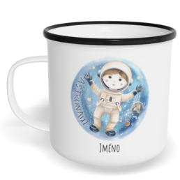 Hrnek plecháček s potiskem na míru - Astronaut
