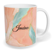 Hrnek klasický malý s vlastním potiskem - Watercolor růžová