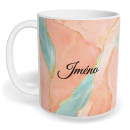 Hrnek klasický malý s vlastním potiskem - Watercolor růžová