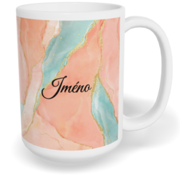 Hrnek klasický velký s vlastním potiskem - Watercolor růžová