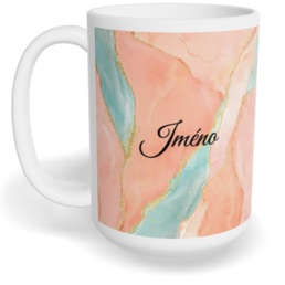 Hrnek klasický velký s vlastním potiskem - Watercolor růžová