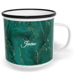 Hrnek plecháček s potiskem na míru - Watercolor zelená