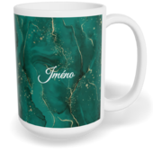 Hrnek klasický velký s vlastním potiskem - Watercolor zelená