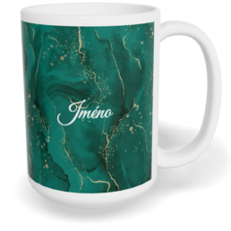 Hrnek klasický velký s vlastním potiskem - Watercolor zelená