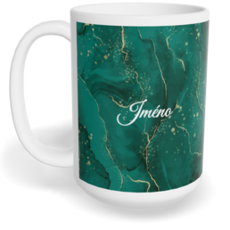 Hrnek klasický velký s vlastním potiskem - Watercolor zelená