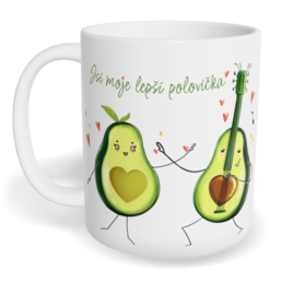 Hrnek klasický malý s vlastním potiskem - Lepší polovička