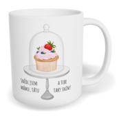 Hrnek klasický malý s vlastním potiskem - Snědl jsem mámu, tátu a tebe taky sním!