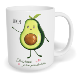 Hrnek klasický malý s vlastním potiskem - Avokádo kluk - párový