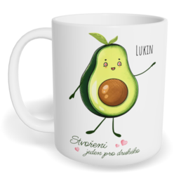 Hrnek klasický malý s vlastním potiskem - Avokádo kluk - párový