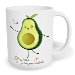 Hrnek klasický malý s vlastním potiskem - Avokádo holka - párový