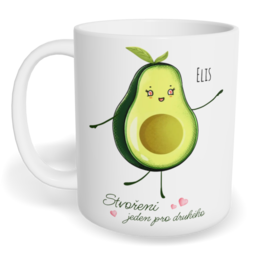 Hrnek klasický malý s vlastním potiskem - Avokádo holka - párový