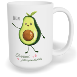 Hrnek klasický velký s vlastním potiskem - Avokádo kluk - párový
