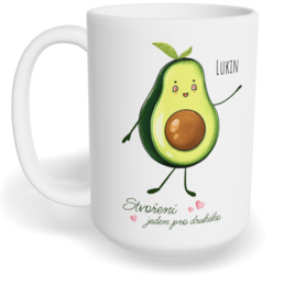 Hrnek klasický velký s vlastním potiskem - Avokádo kluk - párový