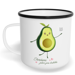 Hrnek plecháček s potiskem na míru - Avokádo holka - párový