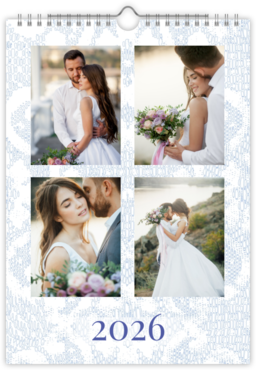 Fotokalendar nástenný mesačný na výšku z fotiek - Svadba