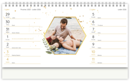 Stolní fotokalendář s vlastními jmény - Hexagon