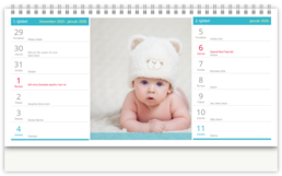 Stolní fotokalendář s vlastními jmény - Modrý