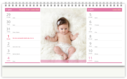 Stolní fotokalendář s vlastními jmény - Růžový