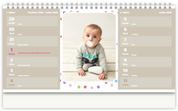 Stolní fotokalendář s vlastními jmény - Puntíky neutral