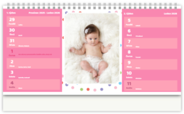 Stolní fotokalendář s vlastními jmény - Puntíky holka